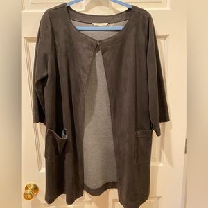 Soft Surroundings black “faux suede” jacket.